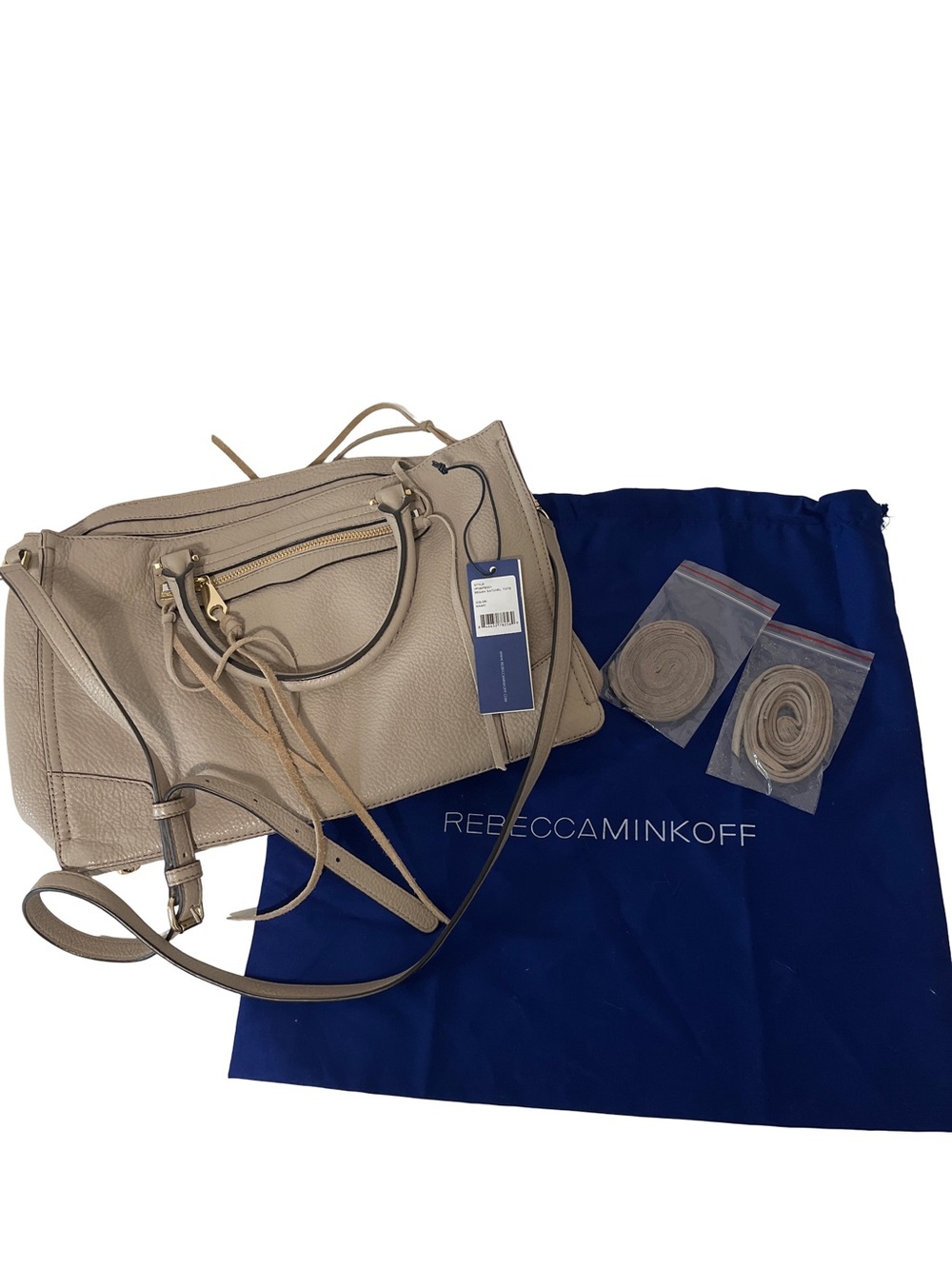 Rebecca Minkoff Khaki Leather Regan Satchel Crossbody Bag